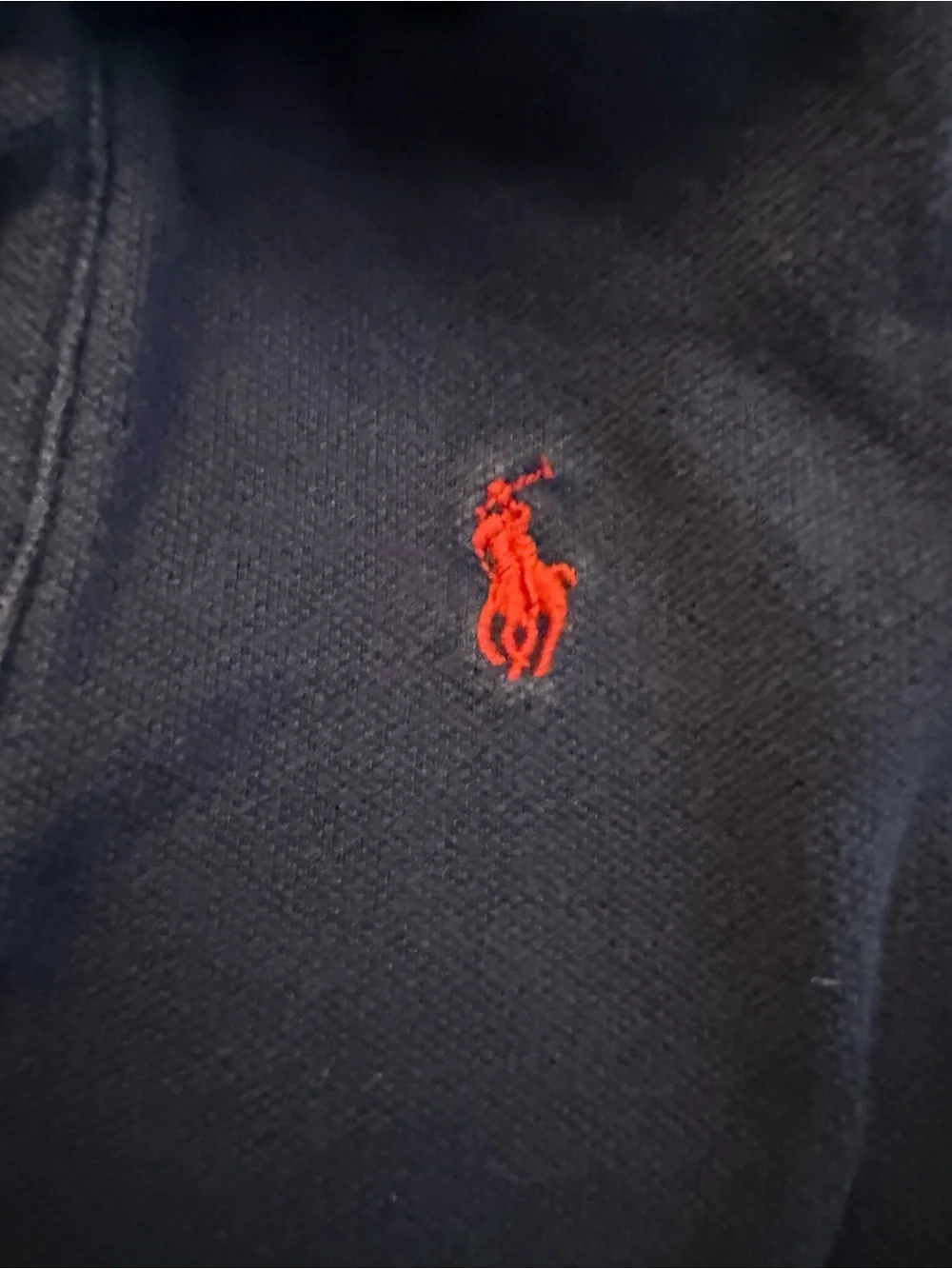 Ralph Lauren Navy Long-Sleeve Polo with Red Pony